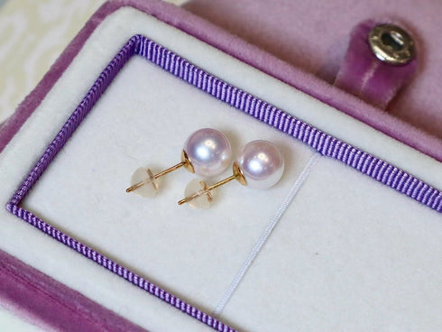 8-8.5mm White Akoya Pearl Stud Earrings